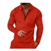 2022 Kontrastujące kolory T-shirt Polos Polos dla mężczyzn Slim Fit Lapel Long Sleeve Casual Polo Tshirt 20228-5