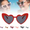 Fashion Love Heart Women Sunglasses Personality Big Frame Glitter Pink Sun Shades Glasses Luxury Brand Eyeglasses UV400 Eyewear