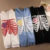 Heren Hoodies heren sweatshirts unisex ritsje gotisch skelet print hoodie sweatshirt lange mouw losse jas streetwear y2k