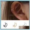 Clip-On Screw Back Earrings Jewelry 5Pcs/Lot Star Leaf Clip On C Shape Sier Gold Leaves Dangle Hoop Earring Fashion Women Ear Cuff Drop De