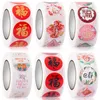 Geschenkpapier, 500 Stück/Rolle, Etikettenaufkleber für das chinesische Jahr 2022, selbstklebende Aufkleber, runde Verpackung, Box, Frühlingsfest, dekorativ