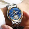 DOIT Men Automatic Mechanical Watch Top Brand Stainless Steel Waterproof Watches Fashion Business Hollow Wristwatch 220623