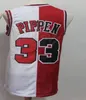 Retro Split Basketball Trikots Zwei Farben Allen Iverson Pippen Hakeem Olajuwon Tracy McGrady Vince Carter Larry Ja Morant Mamba Rot Schwarz Weiß Grün Gelb Lila