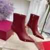 Women Boots Short Boots أنيقة مريحة سيدة البساطة الجلدية الأصلية المدببة من صفصاف الصفصاف مسمار رفيع الكعب سحاب غير قسيمة متعددة الأنثى الأحذية p81004