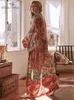 2022 Bohemian stampa floreale anteriore aperto estate donne Beach Wear Wrap Dress Tunica in chiffon sexy parei Robe de Plage Pareo Q751 G220510