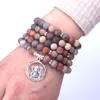 Pendant Necklaces Matte Ocean Stone With Ganesha 108 Stretch Mala Necklace Or Bracelet Healing Spiritual Yoga Jewelry DropPendant