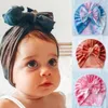 0-3t Velvet Winter Beanie för nyfödda headwrap tie-dye mix färg baby flickor bow turban hatt spädbarn knut bonnet bebes skalle