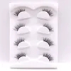 Natural Half Eyelashes Strip Reusable Thick Faux Mink Lashes Wispy Fluffy Eyelash 4 Pairs Pack