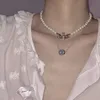 2022 Luxury Designer Short Pearl Rhinestone Orbit Necklace ClaVicle Chain Chain Baroque Pearl Choker Halsband för kvinnor smycken gåva310s