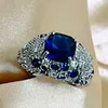 Cellacity Classic Silver 925 Ring For Charm Women With Oval Blue Sapphire Gemstones Fingle Fine Jewerly Wholesale Size 6 10 220725