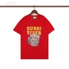 2023 T-shirts pour hommes créateur de mode t-shirt imprimé tigre animal hommes et femmes t-shirt de rue de loisirs haute rue mode lettre imprimé haut col rond coton rose rouge bleu