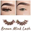 False Eyelashes Black/brown Hair 3d Mink Lashes Amber Colored Natural Long Fluffy Individual Dramatic Rainbow MakeupFalse