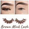 Valse wimpers Zwart/bruin haar 3d Mink Lashes Amberkleurig Natuurlijk Lang Pluizig Individueel Dramatisch Regenboog Make-upFalse