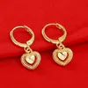 Pendientes de corazón para mujer, joyería de gota a la moda, pendientes de Metal dorado esmaltados, regalos para niñas, joyería elegante Simple de moda