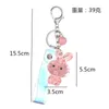 Transparent coupe lapin porte-clés rêve cristal poupée pendentif voiture pendentif petits cadeaux en gros