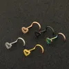 Fashion Stainless Steel Nose Studs Heart Shape Multicolor Nose Rings Hooks Piercing Body Piercings Jewelry