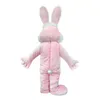 Simulering Pink Rabbit Mascot Costumes Högkvalitativ tecknad Bunny Character Outfit Suit Halloween Vuxna storlek Födelsedagsfest utomhusfestival klänning