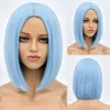 8 لون أشقر قصير بوب wig bang ombre lolita cosplay party natural daily women hair