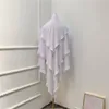 Roupas étnicas femininas longas Khimar Hijab islã tops sem mangas abaya jilbab ramadã oração vestuário abayas muçulmano árabe 3 camadas véus niqab hi