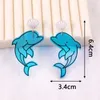 Bengelen kroonluchter trendy schattige laser kleurrijke dolfijn walvis acryl drop oorbellen voor vrouwen cartoon dieren vis mode sieraden