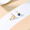 Boucles d'oreilles du zodiaque en pierre de naissance pour femmes, Zircon coloré, douze Constellations, bijoux fins, cadeau scorpion sagittaire