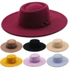 Stingy Brim Hats 2023 Fedora Hat Men Women Imitation Woolen Winter Felt Fashion Black Top Jazz Fedoras Chapeau Sombrero Mujer