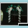Pinces à cheveux Barrettes bijoux Niushuya fait à la main chinois Vintage feuille verte fleur pince gland épingle à cheveux bâtons accessoires Hanfu Cosplay goutte