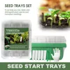 4PCS Seed Propagator Trays Grower Nursery Pot Seedling Starter Tray with Lids Germination Box for Garden Plants Flower