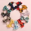 36pc/lot 4 "Çiçek Baskı Saç Yay Headbandskids Kızlar Hayvan Leopar Baskı Naylon Headbandelastik Kafa Bandı Saç Aksesuarları LJ201226