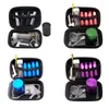 Smoking Colorful Multi-function Snuff Snorter Sniffer Pocket Kit Glass Spoon Stash Bottle Dry Herb Tobacco Jar Tip Necklace Cigarette Holder Zipper Bag DHL Free