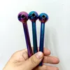 Placcatura in titanio Colore Mini vetro Bruciatore a nafta Pipa ART Fumare pipe ad acqua Pyrex Bubbler Water Hand Tobacco