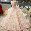 Vestidos de novia Arabic Luxury Perles Robe de mariée à manches longues 3D Floral Wedding Robes de mariée Robe de Mariee Princess Plus Taille Saoudite Arabe Saoudien Dubaï Robe de mariée Dubaï