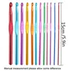 12Pcs/Lot Crochet Hook Set 2-8 mm Coloured Metal Needle Ergonomic Handle Sewing Knitting Hook Needles Yarn Weave Sweater DIY Hand Craft Tools JY1143