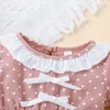 Robes de fille vêtements de bébé fille été né infantile filles robe mode à manches courtes dentelle bord bandeau 2 pièces ensemblesfille