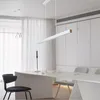 ペンダントランプノルディックLEDランプ線形吊り灯フィクスチャーリビングルームロフトラストリングンのための装飾的なサスペンション屋内キッチンアッケージ
