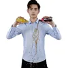 BROWON marque hommes chemise affaires matériau hydrophobe à manches longues Anti-salissure chemise sociale chemise cintrée grande taille 5XL 220326