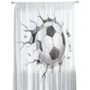 Curtain & Drapes Football Wall Crack Soccer Sheer Curtains Modern Gauze For Living Room Bedroom Voile Yarn CurtainsCurtain