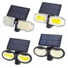 Appliques murales solaires 78LED 56LED 130COB 108COB Capteur de mouvement infrarouge Éclairage d'inondation Éclairage de sécurité extérieur Capteurs inductifs à haute luminosité Lampadaires