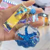 Creative Oil Shell Keychain Women Liquid Sequin Keyring Charm Bag Car Pendant Key Chain for Kids Gift