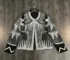 Jackets femininos Spring Spring pesada indústria lantejas coloridas estrelas abstrato figura jaqueta bordada