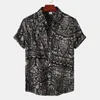 Camisas informales para hombres Summer Red Hawaiian Camisa Hawai -Mens estampado Top Top Button Up Camishmens