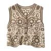 Boho Women Krochet Kamizel kamizelki kamizelki kwiecisty wzór Slevela BEDEVELES Cardigan M6CD 220719