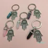 Chaveiros amulet khamsah Keychain Charms Metal Palm Crystal Men Women Chain Chain Car Backpack Pingente AccessoriesKeyChains