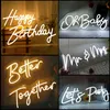 16 stili di luci a led Insegna al neon felice realizzata con acrilico trasparente per la decorazione di feste di compleanno per matrimoni al coperto 220615