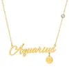 12 Signo del zodiaco Collar Cadenas de oro de acero inoxidable Virgo Cáncer Carta Colgantes Encanto Signo de estrella Collares para mujeres Gargantilla Astrología Joyería de moda fina