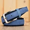 أحزمة Luxury Leature Leather Men's Belt Nubuck Suede Oxford Cloth Alloy Pin Buckle Designer Men Men Spot Wholesalebelts