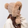 Beanies Beanie/Skull Caps Elegante meisjes Dikke Ski Snow Cap Fashion Pompoms Winter Dames Beanie Hats Vrouwelijke Skullies Warm Knit Hat Soft