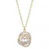 Piękny naszyjnik z pereł koniczyny 18-karatowe złoto biżuteria ze stali nierdzewnej dla kobiet prezent