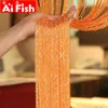 Curtain & Drapes Muticolor Wire For Living Room Shiny Tassel Silver Line Window Door Divider Valance Home Decor WP246#40Curtain