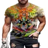 Summer European and American Trend Fashion Mens Tshirts Clothes 3d Street Fashion Oversize Shortsleeved Shirt 220607